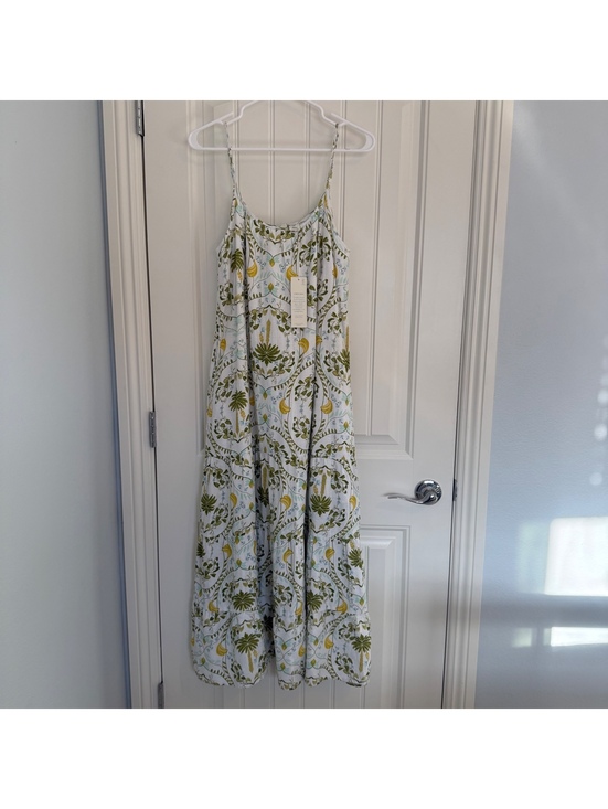 Calypso St. Barth Dresses & Skirts - NWT Calypso St. Barth White & Green Floral Linen Summer Dress Size Medium